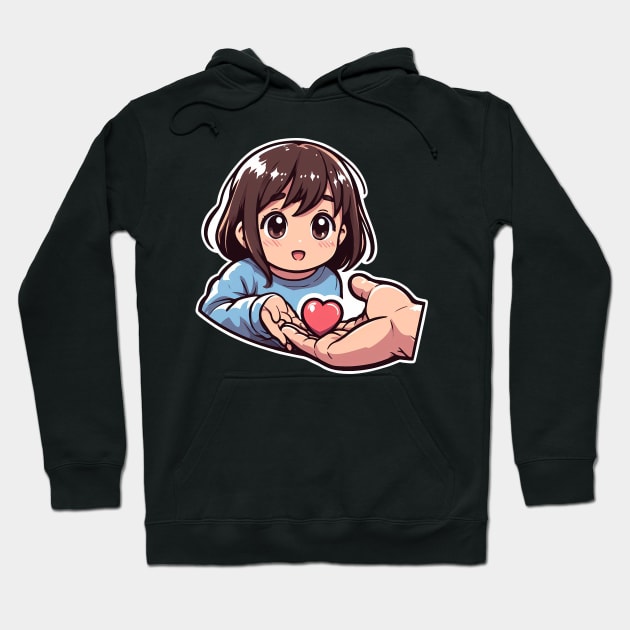 DO GOOD Little Girl Heart Receiver Hoodie by Plushism